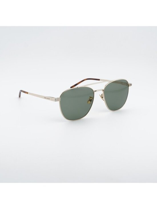 Saint Laurent SL531 011 Sunglasses Gold Aviator Frame, Green Lenses main image 11